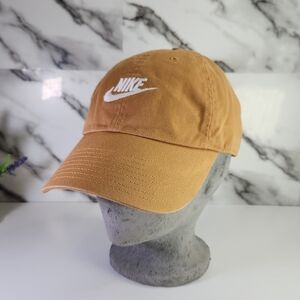 Nike Cap. Women's Tan Cotton Logo Baseball Hat Size S
